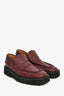 Dries Van Noten Burgundy Leather Platform Penny Loafers Size 39