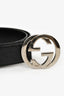 Gucci Black Leather GG Guccissima Belt Size 95