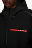 Prada 2022 Black 'Recycled Technical Jersey Hoodie' Size XXL