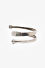 Alexander McQueen Silver Toned Double Wrap Skull Bracelet