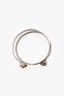 Alexander McQueen Silver Toned Double Wrap Skull Bracelet