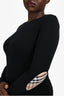 Burberry Cotton Black Nova Elbow Patch Top Size M