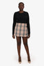 Burberry Beige Novacheck Wool Mini Skirt Size 10 US