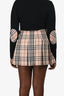 Burberry Beige Novacheck Wool Mini Skirt Size 10 US
