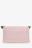 Pre-Loved Chanel™ Baby Pink Leather Medium Boy Bag
