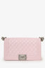Pre-Loved Chanel™ Baby Pink Leather Medium Boy Bag