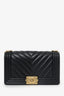 Pre-Loved Chanel™ 2018 Black Leather Chevron Medium Boy Bag