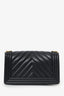 Pre-Loved Chanel™ 2018 Black Leather Chevron Medium Boy Bag