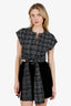 Pre-Loved Chanel™ Black/White Tweed Cropped Tie Up Short Sleeve Top Size 36
