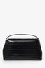Toteme Black Embossed Leather T-Lock Top Handle Bag With Strap
