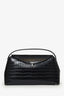 Toteme Black Embossed Leather T-Lock Top Handle Bag With Strap