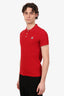 Moncler Red Polo Top Size M Mens