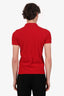Moncler Red Polo Top Size M Mens