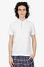 Burberry White Polo 'TB' Embroidered Top Size M Mens