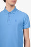 Burberry Blue Polo 'TB' Embroidered Top Size M Mens