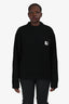 Sacai Black Wool Wide Rib Logo Sweater Size 2 Mens