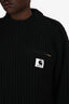 Sacai Black Wool Wide Rib Logo Sweater Size 2 Mens
