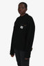 Sacai Black Wool Wide Rib Logo Sweater Size 2 Mens