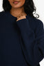 Ami Paris Blue Heart Logo Rib Crewneck Sweater Size S