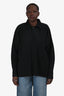 Homme Plisse Issey Miyake Black Pleated Collared Long Sleeve Top Size 3