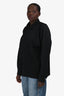 Homme Plisse Issey Miyake Black Pleated Collared Long Sleeve Top Size 3