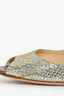 Jimmy Choo Silver Sparkle Peep Toe Heels Size 38.5