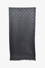 Louis Vuitton Grey Silk/Wool Monogram Square Fringe Scarf