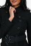Burberry Black Cotton 'The Chelsea' Belted Trench Coat Size 2