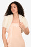 Elisabetta Franchi White Faux Fur Shrug Size 42