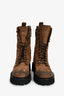 Sartore Chocolate Brown Distressed Suede Wax Combat Boots Size 36