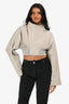 Rick Owens Grey Concordians Hollywood Cropped Flight Jacket Size 2 US