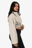 Rick Owens Grey Concordians Hollywood Cropped Flight Jacket Size 2 US