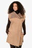 Lorena Antoniazzi Beige Mohair/ Wool Two Faced Leather Vest Size 36