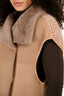 Lorena Antoniazzi Beige Mohair/ Wool Two Faced Leather Vest Size 36