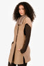 Lorena Antoniazzi Beige Mohair/ Wool Two Faced Leather Vest Size 36