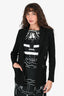 Tonet Black Knit Double Breasted Cardigan Sweater Estimated Size XS