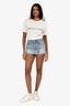 Alexander Wang Blue Denim Skort with Key Detail Chain Belt Size 24