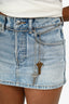 Alexander Wang Blue Denim Skort with Key Detail Chain Belt Size 24