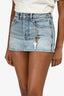 Alexander Wang Blue Denim Skort with Key Detail Chain Belt Size 24