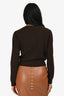 Frame Brown Cashmere Knit Ladder Pointelle Cardigan Size XS