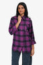 No. 21 Purple/Black Plaid Jewel Embellished Button-Up Top Estimated Size XS