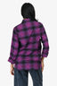 No. 21 Purple/Black Plaid Jewel Embellished Button-Up Top Estimated Size XS