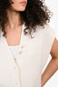 Fabiana Filippi White Wool Cardigan Vest Est. Size S