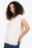 Fabiana Filippi White Wool Cardigan Vest Est. Size S
