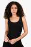 Fabiana Filippi Black Ribbed Cotton Tank Top with Beads Est. Size XS