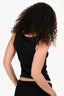 Fabiana Filippi Black Ribbed Cotton Tank Top with Beads Est. Size XS