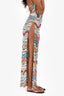 Missoni Blue/Multicolour Chevron Knit High Slit Pants Estimated Size XS