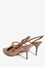 Valentino Beige Leather Rockstud 'Wispy' Slingback Heels Size 36.5