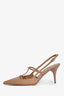Valentino Beige Leather Rockstud 'Wispy' Slingback Heels Size 36.5