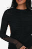 Mugler Black Ruched Mesh Open-Back Gown Size 34